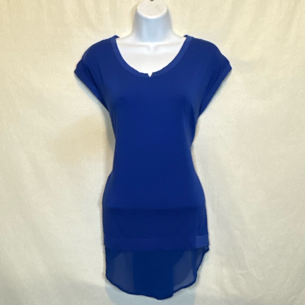G-138 Two by‎ Vince Camuto Blue Sleeveless Pullover Summer Blouse Size S